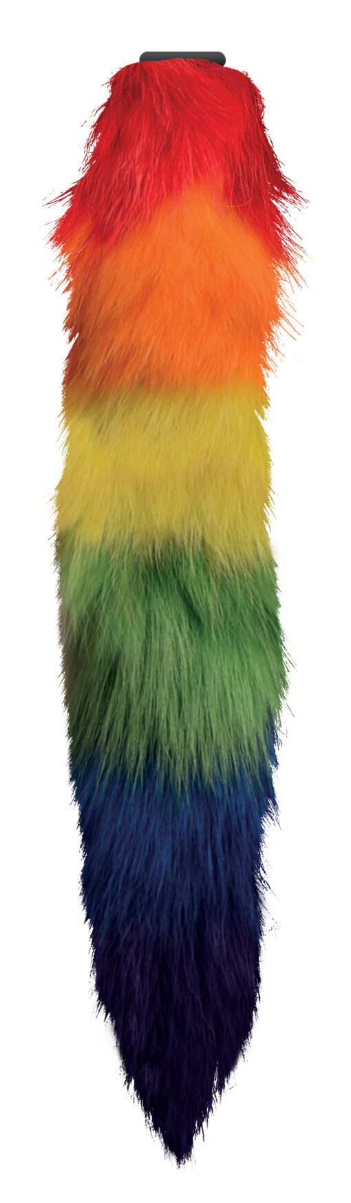 Large Vibrating Anal Plug with Interchangeable Fox Tail - Rainbow - Image 2