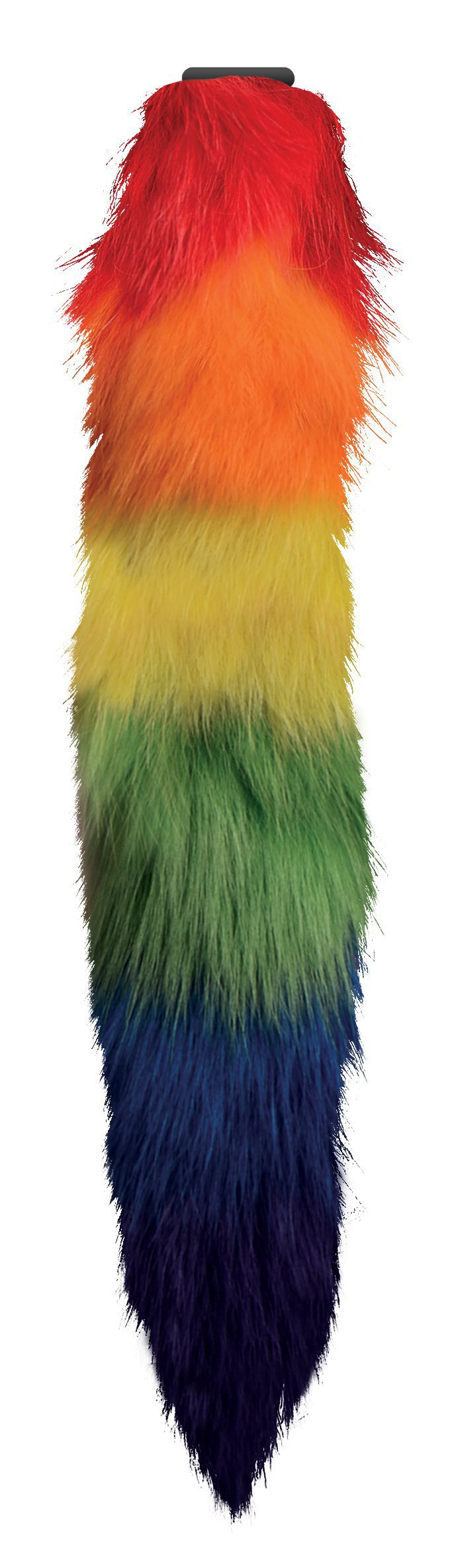 Large Vibrating Anal Plug with Interchangeable Fox Tail - Rainbow - Image 2