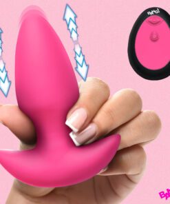 Thrusting & Vibrating Silicone Butt Plug - Pink