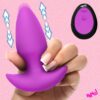 Thrusting & Vibrating Silicone Butt Plug - Purple