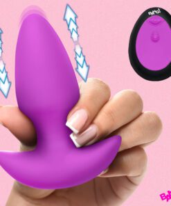 Thrusting & Vibrating Silicone Butt Plug - Purple