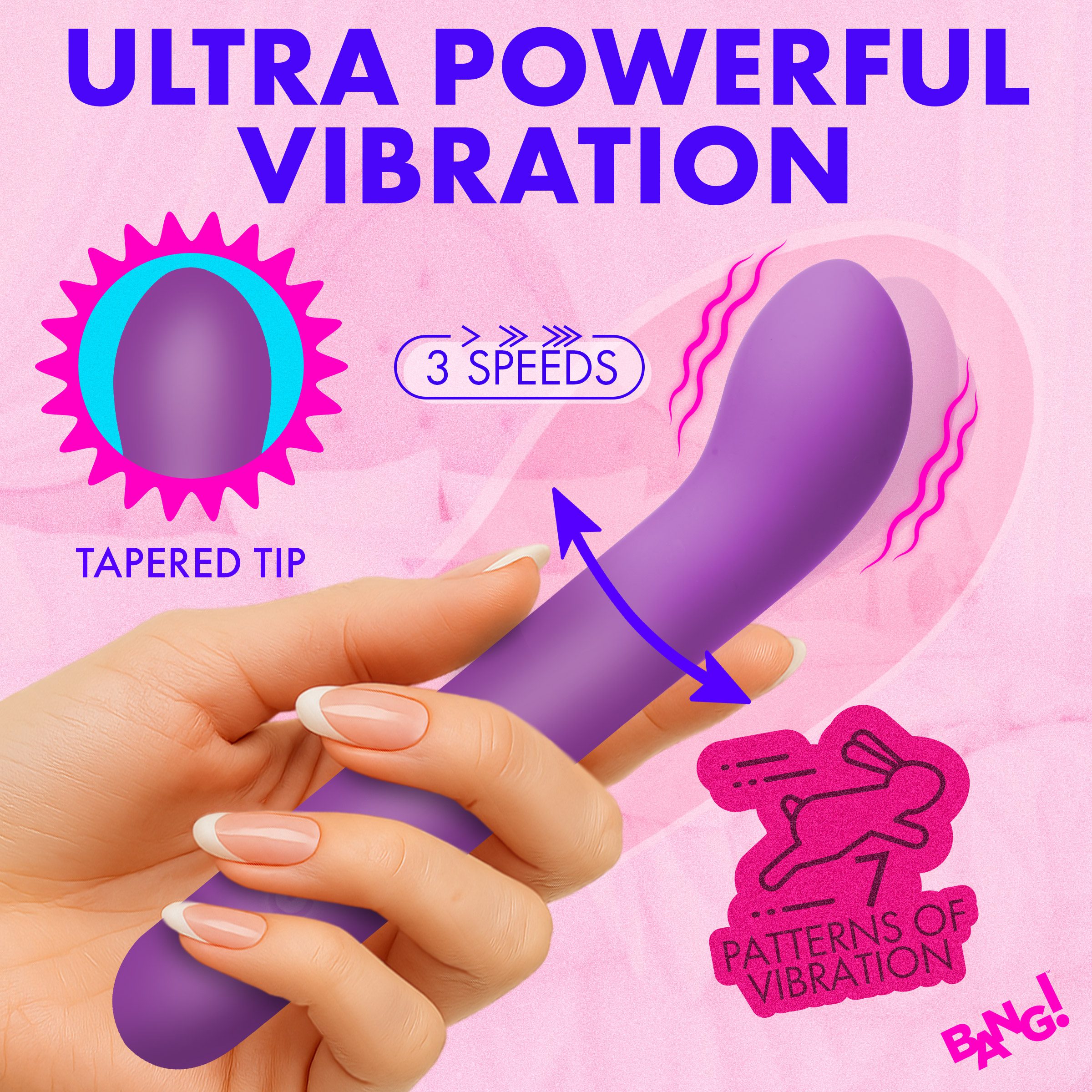 G-Spot Flexible Silicone Vibrator - Purple - Image 2