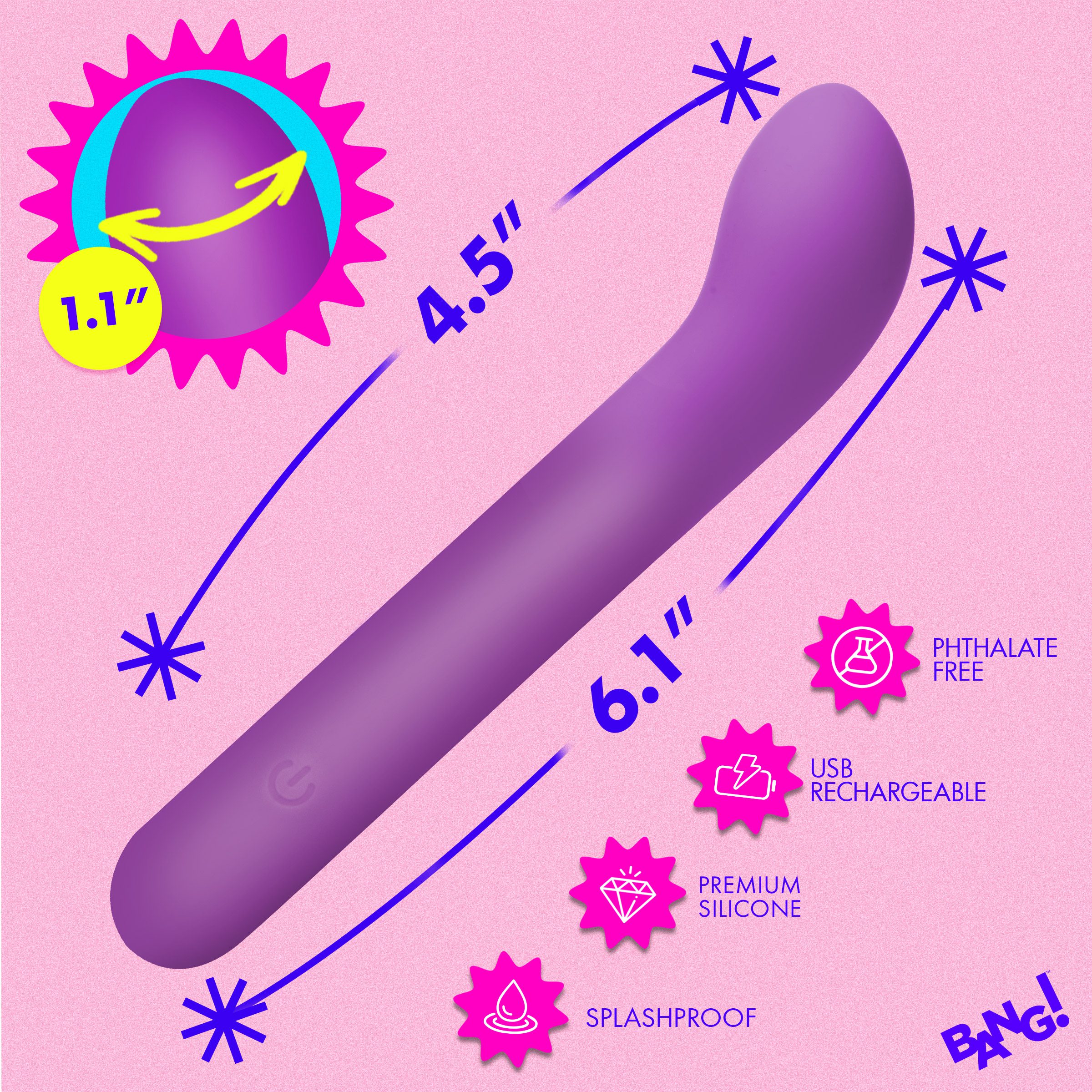 G-Spot Flexible Silicone Vibrator - Purple - Image 4