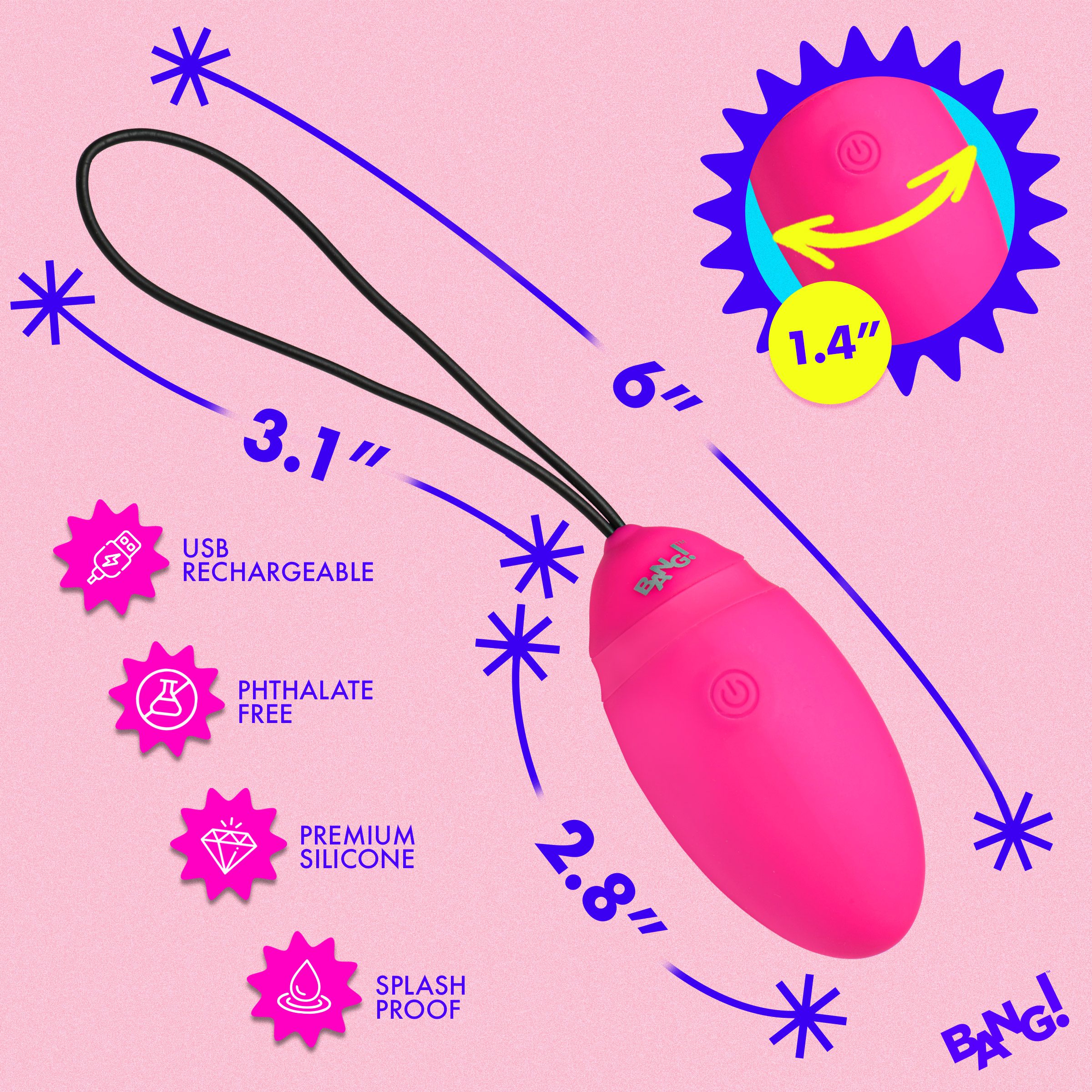 Vibrating Silicone Egg with Digital Remote - Image 3