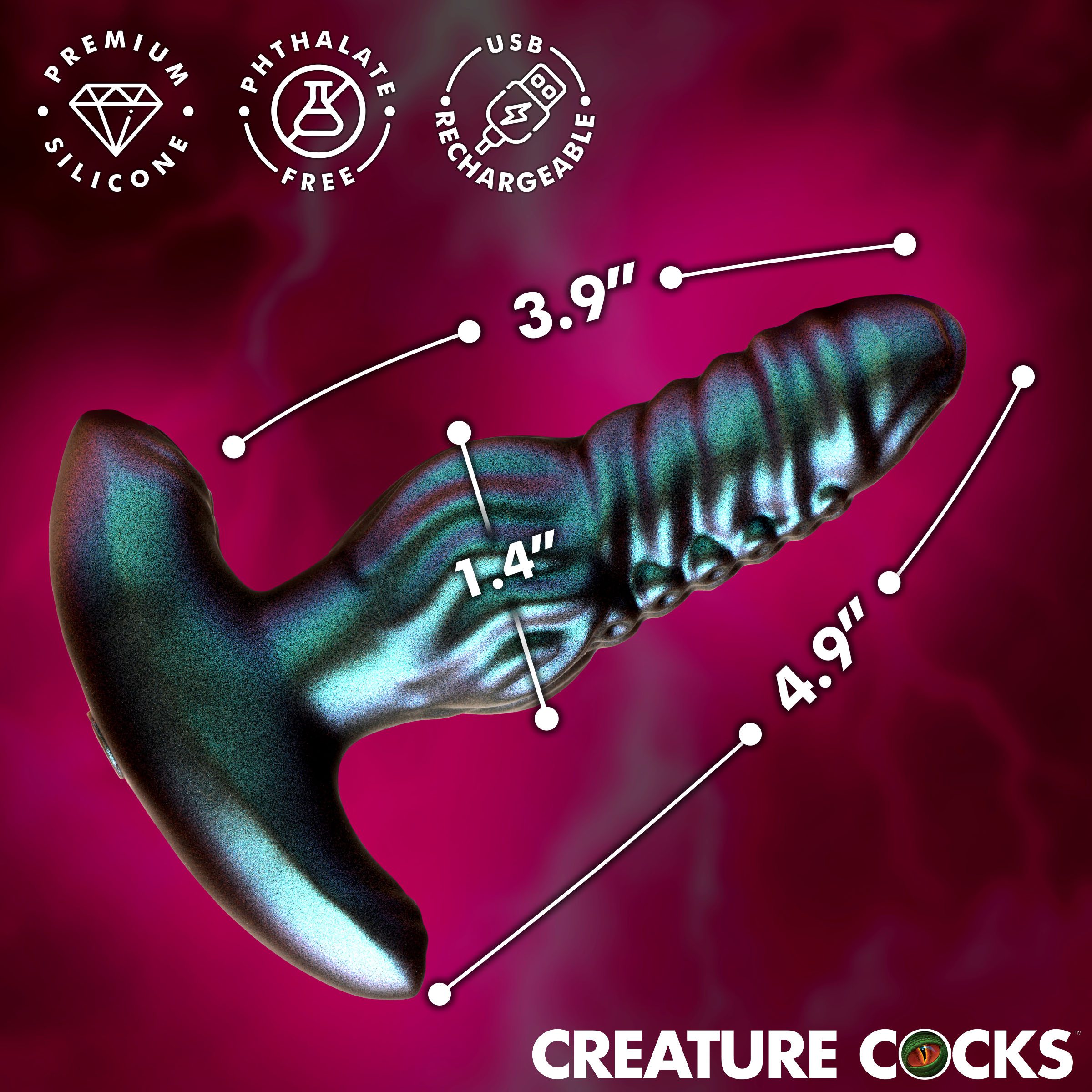 Octo-Squirm Vibrating & Squirming Silicone Anal Plug - Image 4