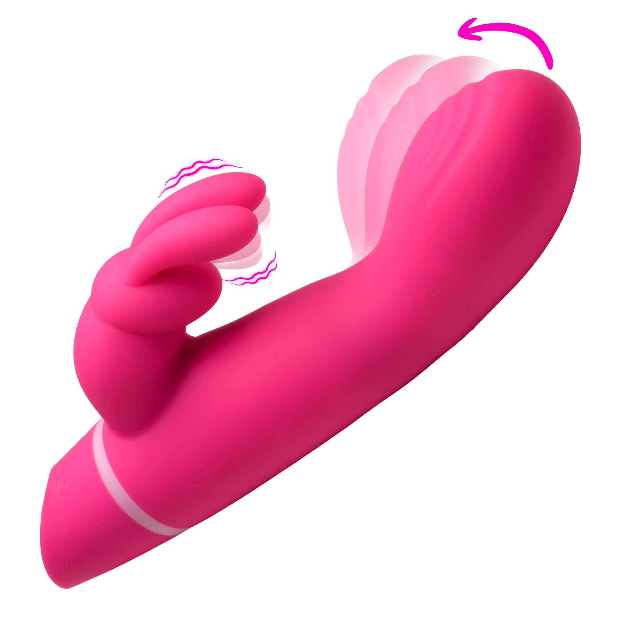 Come Hither Silicone Rabbit Vibrator - Pink - Image 5