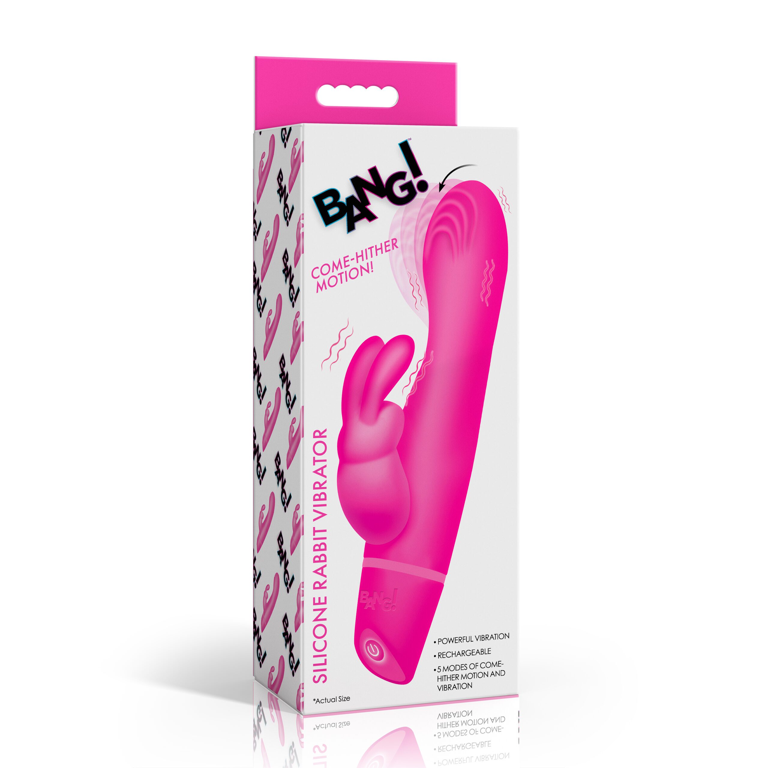 Come Hither Silicone Rabbit Vibrator - Pink - Image 6