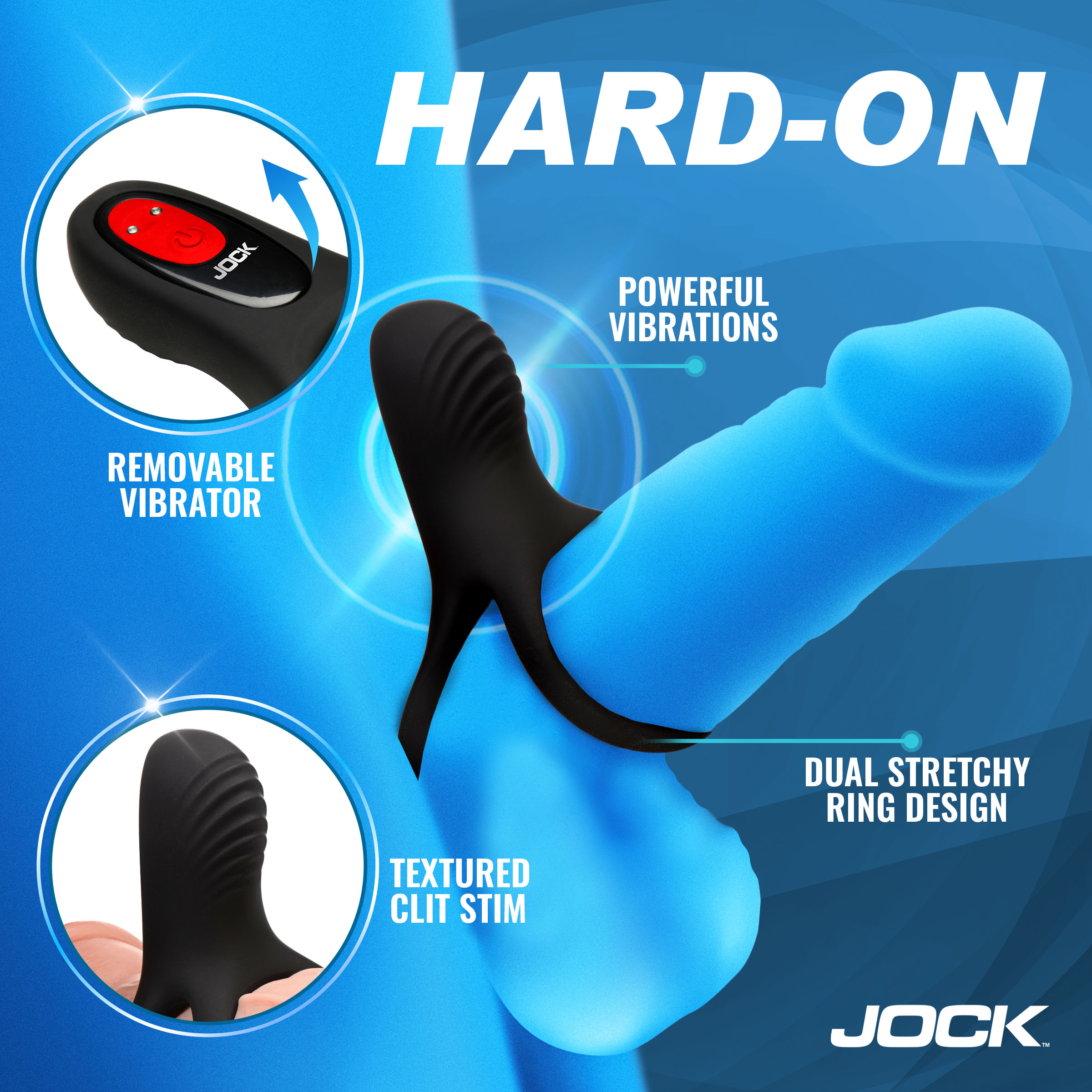 Hard-On Vibrating Silicone C-Ring w/ Clit Stim - Image 3
